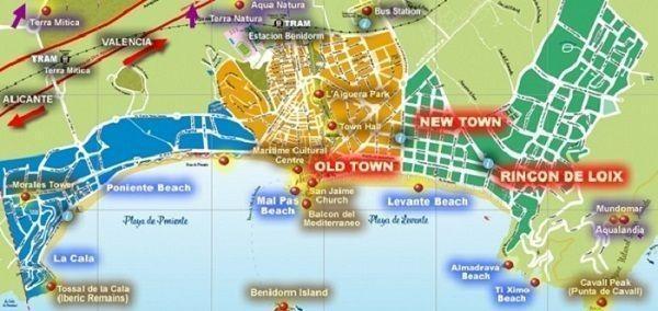 Benidorm Beaches Map